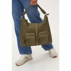 Oliver Bonas Khaki Green Mina Plait Strap Tote Bag -Default Template 2 unnamed file 1991