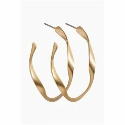 Oliver Bonas Gold Tone Patti Matte Twist Hoop Earrings -Default Template 2 unnamed file 2