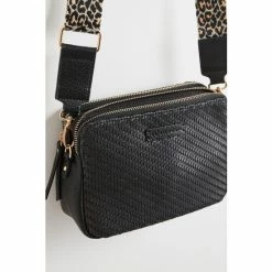 Oliver Bonas Isla Weave Double Zip Crossbody Black Bag -Default Template 2 unnamed file 2054
