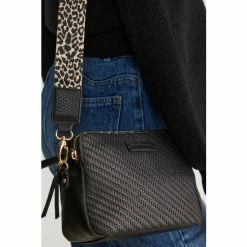 Oliver Bonas Isla Weave Double Zip Crossbody Black Bag -Default Template 2 unnamed file 2057
