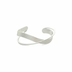 Oliver Bonas Silver Plated Agatha Twist Plated Brass Bangle