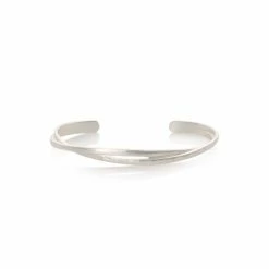 Oliver Bonas Silver Coloured Vinita Twisted Plated Brass Bangle