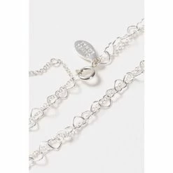 Oliver Bonas Silver Tone Carmine Heart Link Chain Double Row Bracelet -Default Template 2 unnamed file 2073
