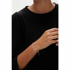 Oliver Bonas Silver Tone Carmine Heart Link Chain Double Row Bracelet -Default Template 2 unnamed file 2075