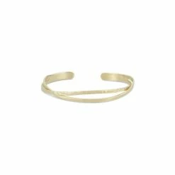 Oliver Bonas Gold Plated Brass Vinita Twisted Cuff Bangle