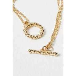 Oliver Bonas Gold Marina Twist T Bar Layered Chain Bracelet -Default Template 2 unnamed file 2081