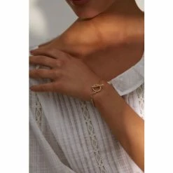 Oliver Bonas Gold Marina Twist T Bar Layered Chain Bracelet -Default Template 2 unnamed file 2083