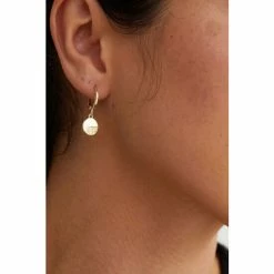 Oliver Bonas Gold Plated Bonita Textured Semi Circle Drop Earrings -Default Template 2 unnamed file 21