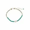Oliver Bonas Green Geila Beaded Jade And Pearl Gold Plated Chain Bracelet -Default Template 2 unnamed file 2114