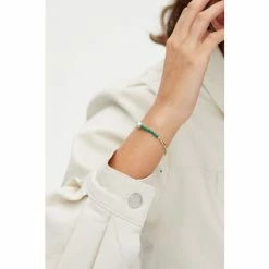 Oliver Bonas Green Geila Beaded Jade And Pearl Gold Plated Chain Bracelet -Default Template 2 unnamed file 2118