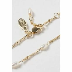 Oliver Bonas Mila White Pearl Detail Gold Plated Brass Chain Bracelet -Default Template 2 unnamed file 2133