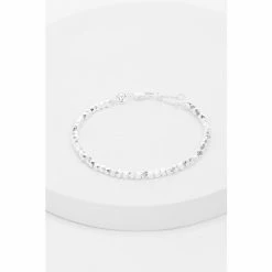 Oliver Bonas Silver Tone Hali Nugget Bead Bracelet