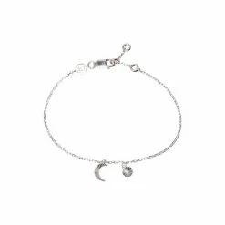 Oliver Bonas Luna Engraved Moon & Disc Sterling Silver Chain Bracelet -Default Template 2 unnamed file 2148