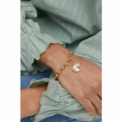 Oliver Bonas Womens Gold Plated Brass Adelaide Chunky Chain & Heart Charm Bracelet -Default Template 2 unnamed file 2151