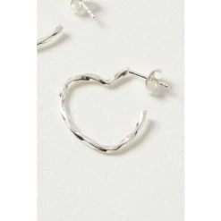 Oliver Bonas Heart Twist Outline Silver Hoop Earrings -Default Template 2 unnamed file 217