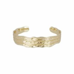 Oliver Bonas Muriel Curve Chunky Gold Plated Bangle