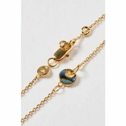 Oliver Bonas Grey Lottie Curved Abalone Shell Inlay Disc Gold Plated Chain Bracelet -Default Template 2 unnamed file 2202