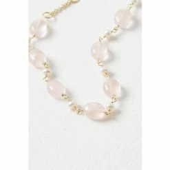 Oliver Bonas Pink Clover Pearl And Blue Lace Agate Gold Plated Bracelet -Default Template 2 unnamed file 2214