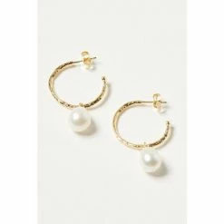 Oliver Bonas Maya Stone Charm Drop Gold Plated Hoop Earrings -Default Template 2 unnamed file 226