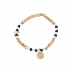 Oliver Bonas Natural Luella Monochrome Beads With Textured Disc Charm Bracelet -Default Template 2 unnamed file 2260