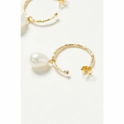 Oliver Bonas Maya Stone Charm Drop Gold Plated Hoop Earrings -Default Template 2 unnamed file 227