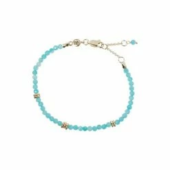 Oliver Bonas Blue Jovie Beaded Nugget Amazonite Gold Plated Chain Bracelet -Default Template 2 unnamed file 2273