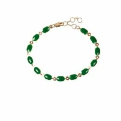 Oliver Bonas Matira Green Enamel Coated Chain Bracelet