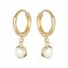 Oliver Bonas Alula Round Pearl Drop Gold Plated Huggie Earrings -Default Template 2 unnamed file 230