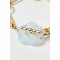 Oliver Bonas Gold Gali Blue Flower T Bar Chain Bracelet -Default Template 2 unnamed file 2316