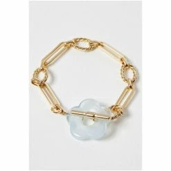 Oliver Bonas Gold Gali Blue Flower T Bar Chain Bracelet -Default Template 2 unnamed file 2320