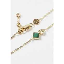 Oliver Bonas Corliss Square Stone & Engraved Disc Malachite, Gold Plated Brass Bracelet -Default Template 2 unnamed file 2324