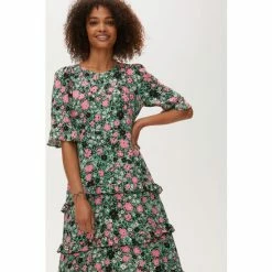 Oliver Bonas Green Daisy Print Tiered Midi Dress -Default Template 2 unnamed file 2328