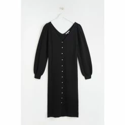 Oliver Bonas Button Through Knitted Black Midi Dress -Default Template 2 unnamed file 2339