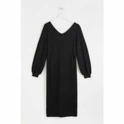 Oliver Bonas Button Through Knitted Black Midi Dress -Default Template 2 unnamed file 2340