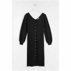 Oliver Bonas Button Through Knitted Black Midi Dress -Default Template 2 unnamed file 2344