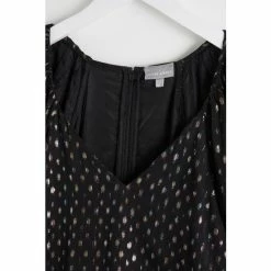 Oliver Bonas Black Metallic Polka Dot Puff Sleeve Black Midi Dress -Default Template 2 unnamed file 2377