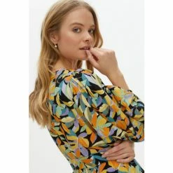 Oliver Bonas Black Abstract Petal Midi Dress -Default Template 2 unnamed file 2384