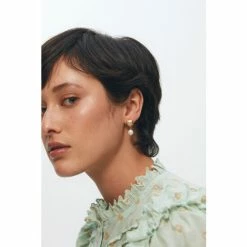 Oliver Bonas White Ottileigh Square And Pearl Drop Stud Earrings -Default Template 2 unnamed file 239