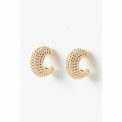 Oliver Bonas Gold Hali Textured Dot Mini Hoop Earrings -Default Template 2 unnamed file 250