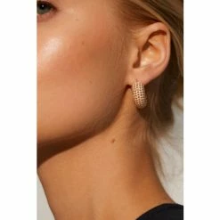Oliver Bonas Gold Hali Textured Dot Mini Hoop Earrings -Default Template 2 unnamed file 252