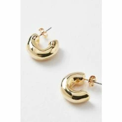 Oliver Bonas Gold Cari Chunky Mini Hoop Earrings -Default Template 2 unnamed file 256