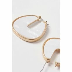 Oliver Bonas White Elle Shell Inlay Flat Hoop Earrings -Default Template 2 unnamed file 267