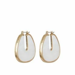 Oliver Bonas White Elle Shell Inlay Flat Hoop Earrings -Default Template 2 unnamed file 269