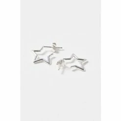 Oliver Bonas Star Outline Small Sterling Silver Hoops -Default Template 2 unnamed file 27