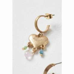 Oliver Bonas Gold Athena Heart And Bead Charms Hoop Earrings -Default Template 2 unnamed file 273
