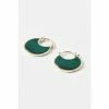 Oliver Bonas Green Caia Curve Malachite Gold Plated Hoop Earrings -Default Template 2 unnamed file 277
