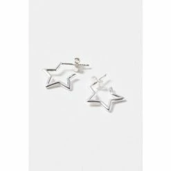 Oliver Bonas Star Outline Small Sterling Silver Hoops -Default Template 2 unnamed file 28