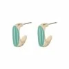 Oliver Bonas Asher Green Enamel Inlay Square Hoop Earrings -Default Template 2 unnamed file 284
