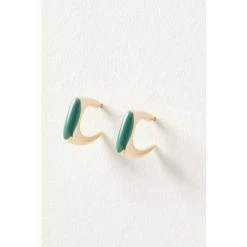 Oliver Bonas Asher Green Enamel Inlay Square Hoop Earrings -Default Template 2 unnamed file 286