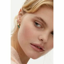 Oliver Bonas Asher Green Enamel Inlay Square Hoop Earrings -Default Template 2 unnamed file 288